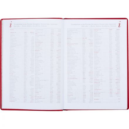 Ежедневник недатированный А5+, 136л, VELVET красный  3-115/10