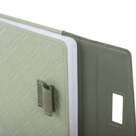 Ежедневник недатированный А5 145х215 мм, BRAUBERG "Stitch", под кожу, магнит, 160 л., оливковый, 116588