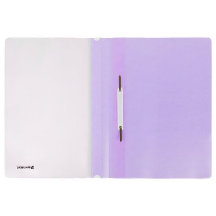 Скоросшиватель пластиковый BRAUBERG "Pastel" А4, 130/180 мкм, лиловый, 270456