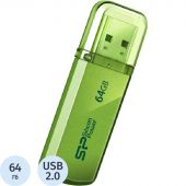 Флеш-память Silicon Power Helios 101 64GB USB 2.0, зеленый, алюминий