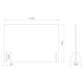 Экран BSL защитный на 2 опоры, акрил 1100x750x4 мм Экран BSL защитный на 2 опоры, акрил 1100x750x4 мм