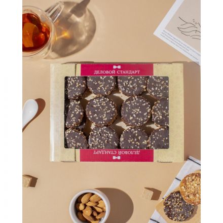 Печенье сдобное Деловой Стандарт Печенье с фундуком и шоколадом, 340г