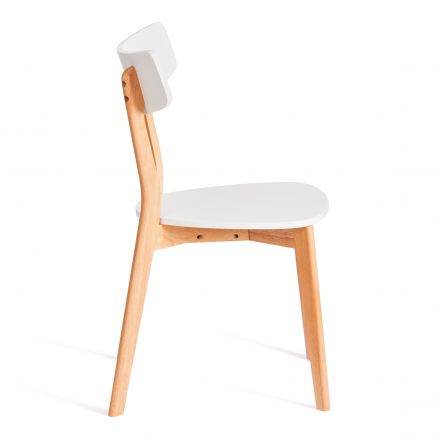 Стул Claire сиденье МДФ, опоры дерево гевея, белый / натуральное дерево, 48 x 49,5 x 81,5 x SH44см