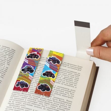 Закладки для книг с магнитом "МОНСТР-ТРАК", набор 6 шт., блестки, 25x196 мм, ЮНЛАНДИЯ, 111636 Закладки для книг с магнитом "МОНСТР-ТРАК", набор 6 шт., блестки, 25x196 мм, ЮНЛАНДИЯ, 111636
