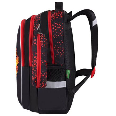 Рюкзак BRAUBERG KIDS MIND с пеналом в комплекте, 2 отделения, "Fiery Road", 40х28х18 см, 273177