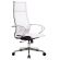 Кресло офисное МЕТТА "К-7" хром, прочная сетка, сиденье и спинка регулируемые, белое