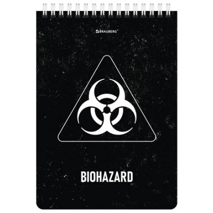 Блокнот А5 (146х206 мм), 80 л., гребень, картон, клетка, BRAUBERG, "Danger", 114378