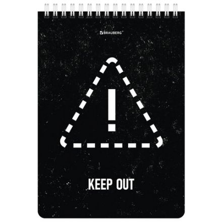 Блокнот А5 (146х206 мм), 80 л., гребень, картон, клетка, BRAUBERG, "Danger", 114378