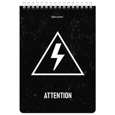 Блокнот А5 (146х206 мм), 80 л., гребень, картон, клетка, BRAUBERG, "Danger", 114378