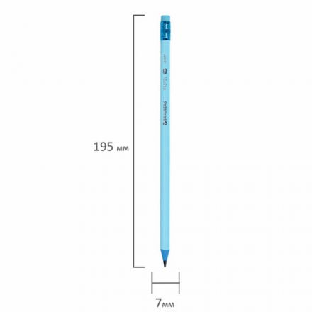 Набор карандашей чернографитных с ластиком BRAUBERG "PASTEL" 12 шт., HB, 181997