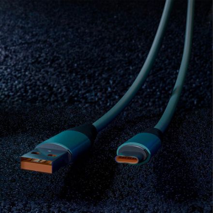 Кабель BOLD USB – Type-C, 1 м, 3 А, SMARTBUY, для быстрой зарядки и передачи данных, толстый, мятный, 18119, 3112BOLD-MINT