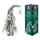 Ель новогодняя искусственная 25 см, "Елка-гном", заснеженная с декором, литой ПЭТ, ЗОЛОТАЯ СКАЗКА, 592515