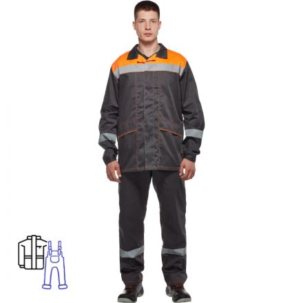 Костюм рабочий летний муж л35-КПК сер/оранж (р.48-50) 170-176