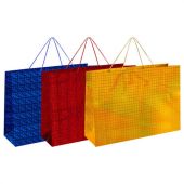 Пакет подарочный (1 шт.) 70x16x50 см, "BIG SIZE", голография, ассорти 3 цвета, ЗОЛОТАЯ СКАЗКА, 609732