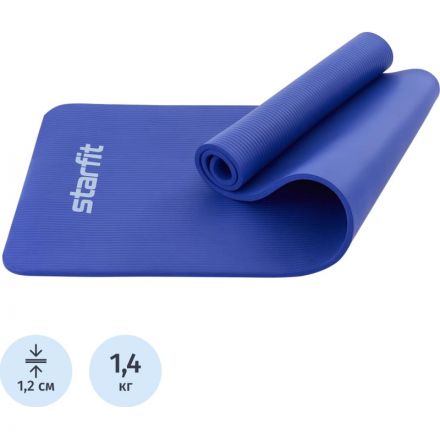 Коврик для йоги STARFIT FM-301 NBR, 1,2 см, 183x61см, темн-син,УТ-00018920