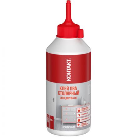 Клей ПВА столярный для дерева D2 КОНТАКТ, 500 г (25260)