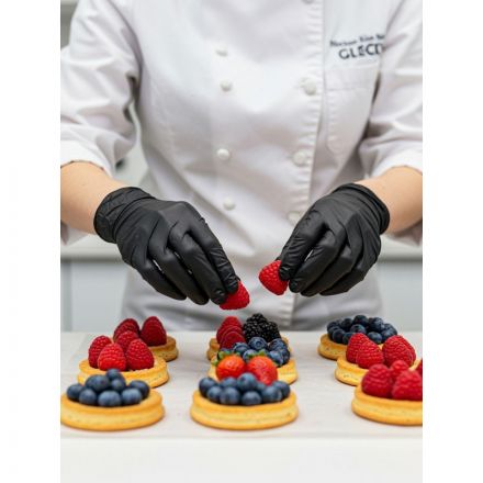 Перчатки PACLAN одноразовые нитрил неопудренные черные р-р M 100шт/уп, ПС