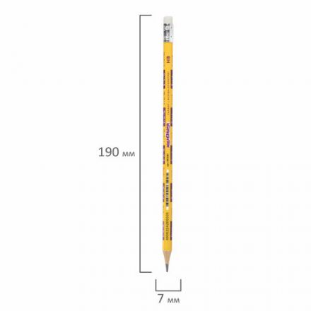 Карандаш чернографитный с таблицей умножения ЮНЛАНДИЯ "ЮНЛАНДИК-МАТЕМАТИК", HB, с ластиком, 181581