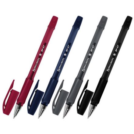 Ручка шариковая BRAUBERG BP-GT VIVID, СИНЯЯ, корпус ассорти, пишущий узел 0,7 мм, линия письма 0,35 мм, 144502