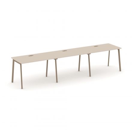 Estetica Рабочая станция на 3 места ES.RS-3.2-LP Капучино/Латте металл 3540*730*750