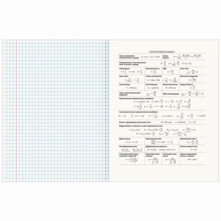 Тетрадь предметная "КЛАССИКА SCIENCE" 48 л., обложка картон, ФИЗИКА, клетка, подсказ, BRAUBERG, 404816