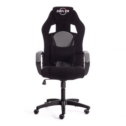Кресло DRIVER (22) флок/ткань, черный/серый, 35/TW-12