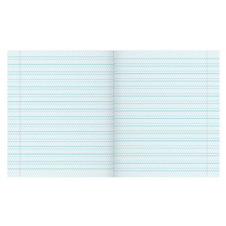 Тетрадь ЗЕЛЁНАЯ обложка 12 л., частая косая линия с полями, офсет, "ПЗБМ", 018244