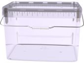 Ведро 20л. прямоугольное, с бесцветной крышкой, с ручкой металл  бесцветное