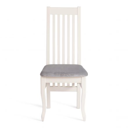 Стул DOLCE мягкое сидение бук, 40х46х100см, ivory white, велюр Tenerife Ultimate grey