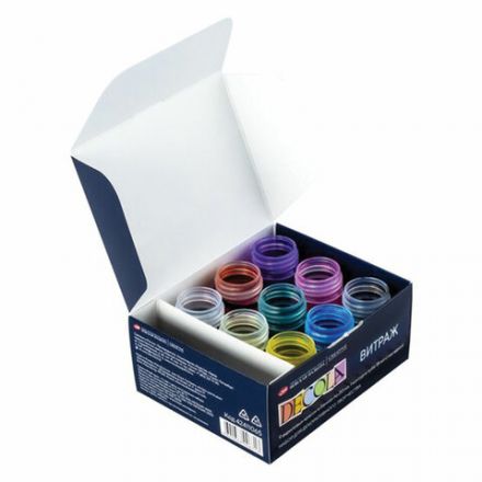 Краски акриловые для витража с контуром "Декола", 9 цветов по 20 мл, в банках, Невская Палитра, 42411065