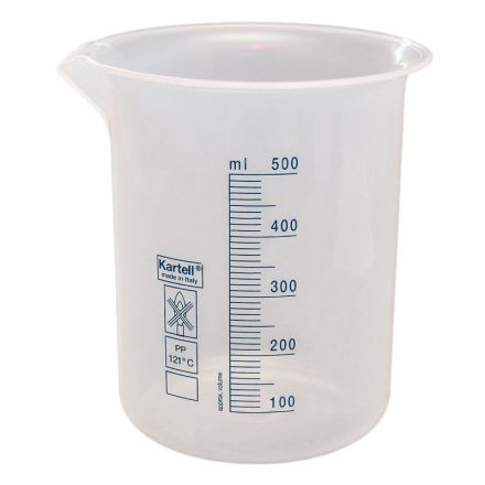 Мерный стакан  500 мл ПП 12 шт/уп, автоклав. +121С, Kartell 11000816
