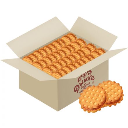 Печенье Дымка Домашние вафельки с апельсиновой начинкой, 3,8кг/уп