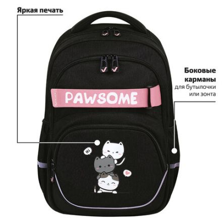 Рюкзак BRAUBERG MOTION, 2 отделения, 3 кармана, "Cat tower", 41х28х17 см, 272033 Рюкзак BRAUBERG MOTION, 2 отделения, 3 кармана, "Cat tower", 41х28х17 см, 272033