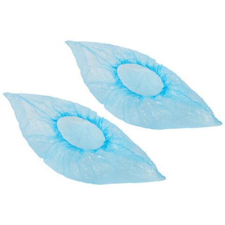 Бахилы MERIDIAN ПРОЧНЫЕ 3,8 г, синие, двойная резинка, КОМПЛЕКТ 100 штук (50 пар), 40х15 см, ПНД