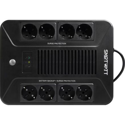ИБП SMARTWATT UPS SAFE PRO 600, 600ВА/360Вт, LED, 8xEURO