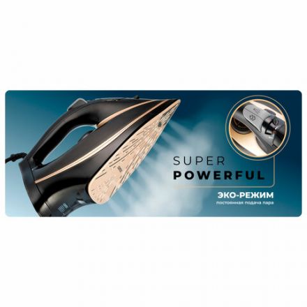 Утюг CENTEK CT-2346, 3200 Вт, керамическое покрытие, антикапля, антинакипь, черный/золотой, CT-2346 GOLD