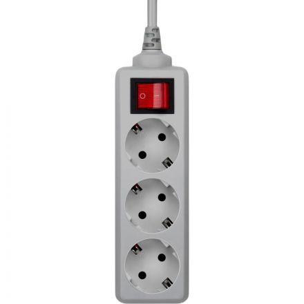 Сетевой фильтр Buro 300SL-1-G 1м (3 розетки) серый (пакет ПЭ)