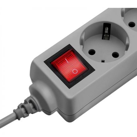 Сетевой фильтр Buro 300SL-1-G 1м (3 розетки) серый (пакет ПЭ)