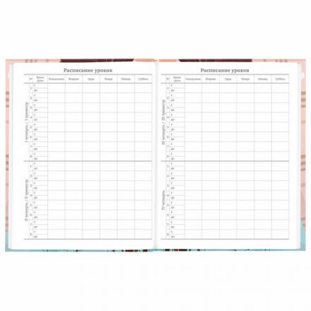 Дневник 5-11 класс 48 л., твердый, BRAUBERG, глянцевая ламинация, с подсказом, "Summer girl", 106882