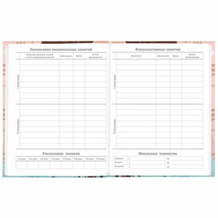 Дневник 5-11 класс 48 л., твердый, BRAUBERG, глянцевая ламинация, с подсказом, "Summer girl", 106882