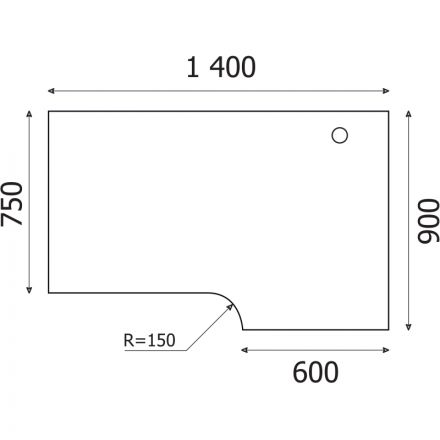 Стол эргономичный Easy St LT 16/16 01002600 прав т.дуб/сер 1400x900/600x740