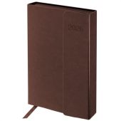 Ежедневник датированный 2026 А5 148х218 мм, GALANT "Magnetic", под кожу, клапан, коричневый, 117484
