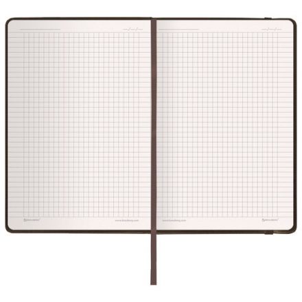 Блокнот А5 (148x218 мм), BRAUBERG "Metropolis", балакрон, 80 л., резинка, клетка, коричневый, 111586