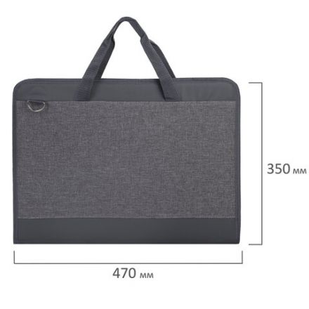 Папка сумка для рисунков и чертежей каркасная А3 (35х47 см), экокожа, BRAUBERG ART CLASSIC, 272989