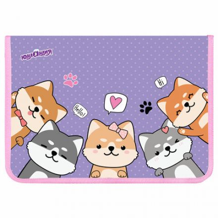 Папка для труда на молнии ЮНЛАНДИЯ А4, 1 отделение, откидная планка, органайзер, "Best fellows", 273392