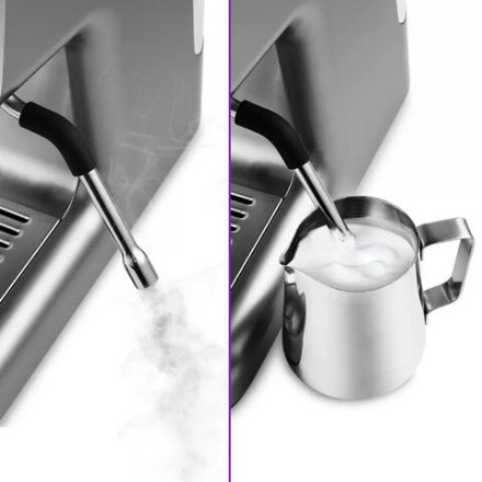 Кофейная станция KITFORT КТ-789, 1550 Вт, объем 2,8 л, для зерен 250 г, ручной капучинатор, серая