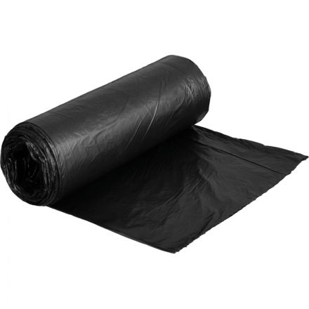 Мешки для мусора на 30 л черные с оттенком металлик (ПНД, 10 мкм, в рулоне 25 шт, 50х60 см)