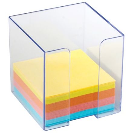 Подставка для бумажного блока пластиковая, 90х90х50 мм, прозрачная, ПЛ61 Подставка для бумажного блока пластиковая, 90х90х50 мм, прозрачная, ПЛ61