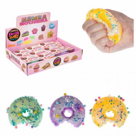 Игрушка-антистресс КРУТОЙ ЗАМЕС "Пончик надкусанный", 8,5х7,5 см, ассорти, 1TOY, Т25362