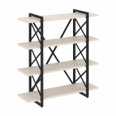 Loft Стеллаж на регулируемых опорах-4 полки VR.L-MST.O-4.8V Денвер светлый/Чёрный металл 1200*400*1280